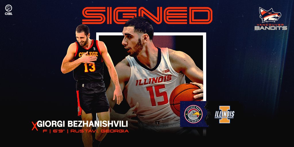 𝐖𝐄𝐋𝐂𝐎𝐌𝐄, 𝐆𝐈𝐎𝐑𝐆𝐈 📝 💥

We’ve signed <a href="/nbagleague/">NBA G League</a> and former <a href="/IlliniMBB/">Illinois Men's Basketball</a> power forward Giorgi Bezhanishvili for the 2023 <a href="/CEBLeague/">CEBL</a> season. Time to work. 👊

Details: thebandits.ca/vancouver-band…

#LikeABandit