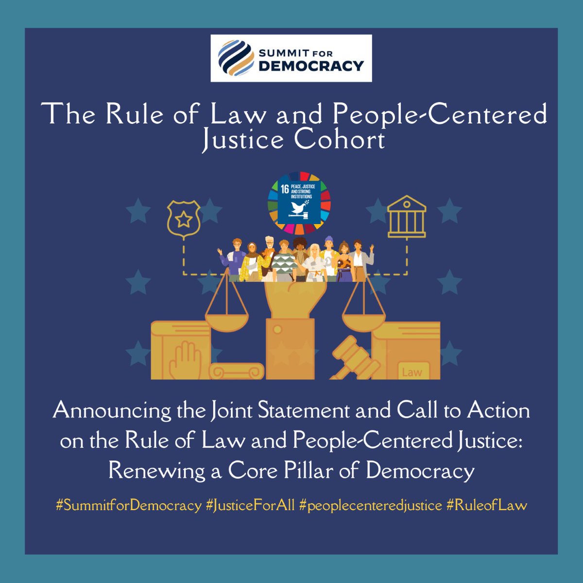 People-centered justice puts people, and their justice needs and legal problems at the center of the justice system. It seeks to remove the obstacles people face, improve their experience, and enhance the outcomes they might receive. #SummitForDemocracy