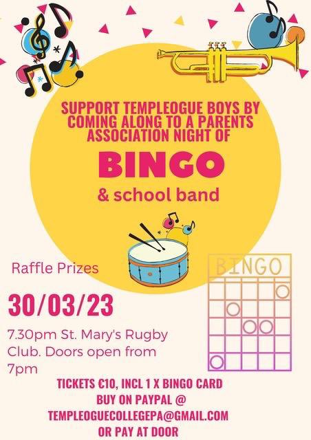 Rowan663's tweet photo. Bingo for all : St Mary,s rugby club . D6W WP23 .  Thursday @ 7pm on 30/03/23
Pay at the door 
All welcome https://t.co/WCvNAzw9aG