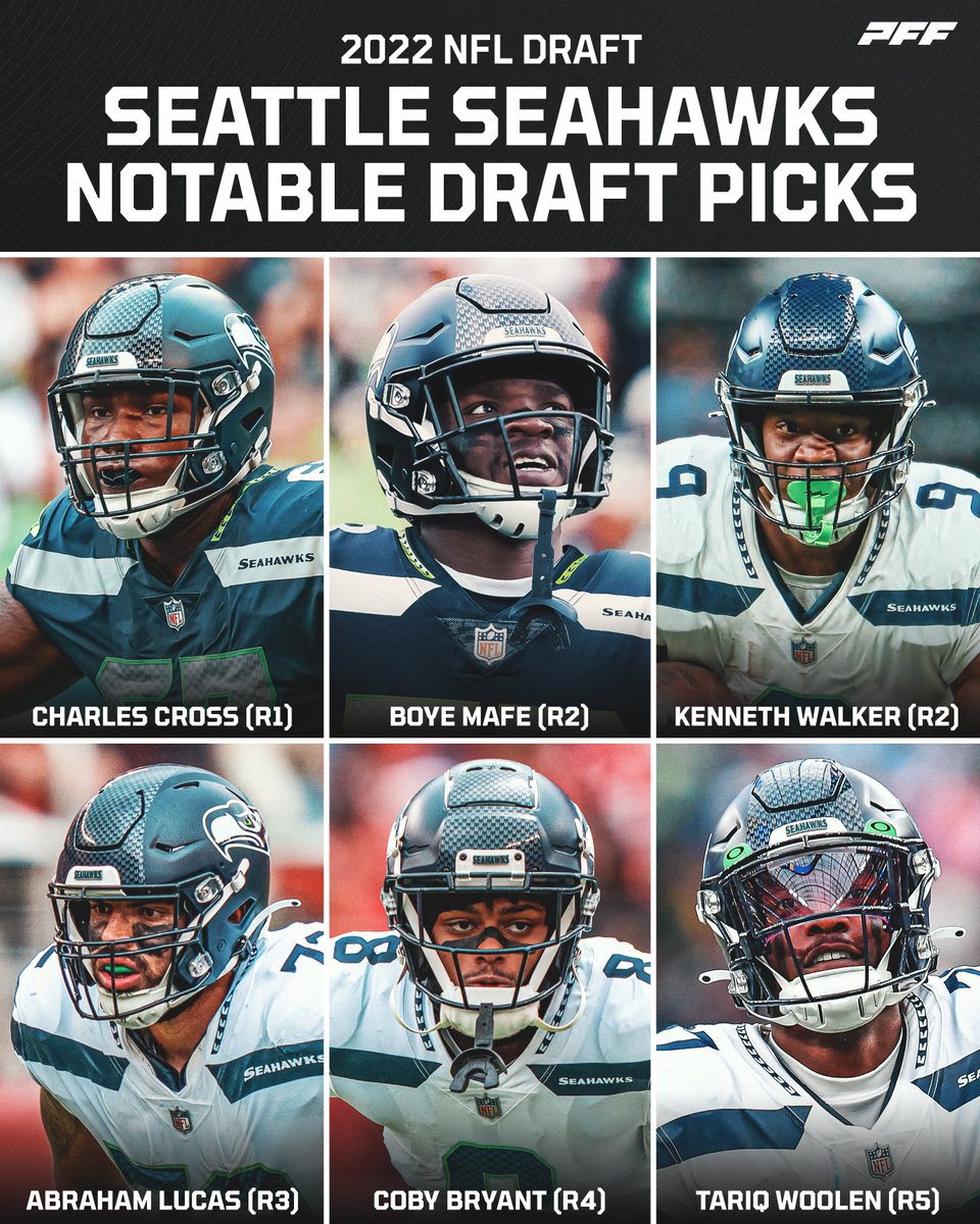 PFF's tweet photo. The Seahawks hit a home run with their 2022 Draft class 💪 https://t.co/3SfLsze35b