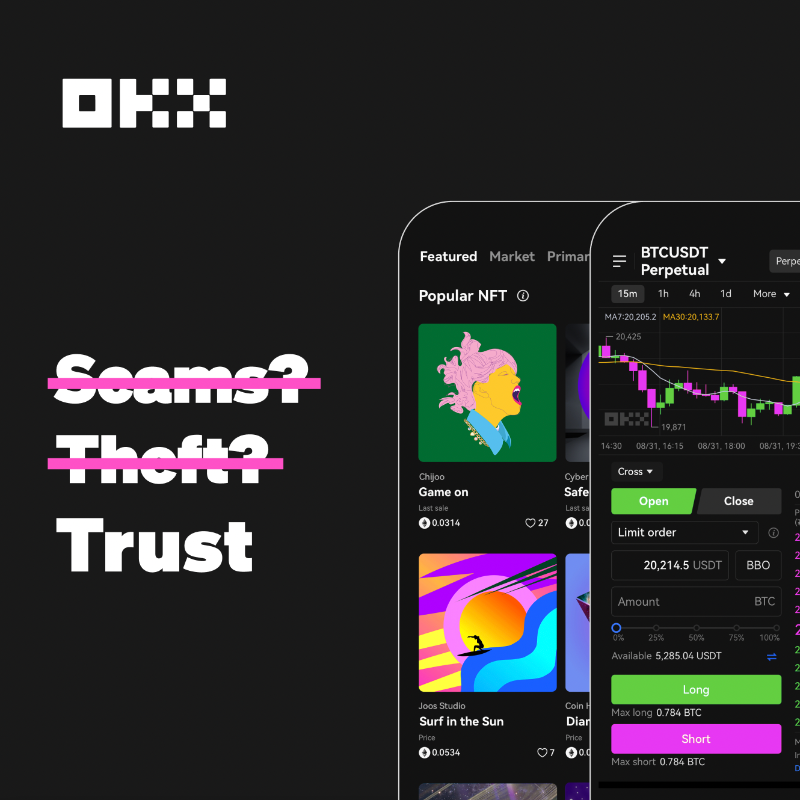 okx's tweet photo. OKX releases monthly Proof of Reserves audits, holds 1:1 clean assets for customer funds, maintains 100% reserves for $BTC, $ETH, $USDT and is easy to self-verify.

Follow OKX—the crypto exchange you can trust. https://t.co/OAFygu6vXE