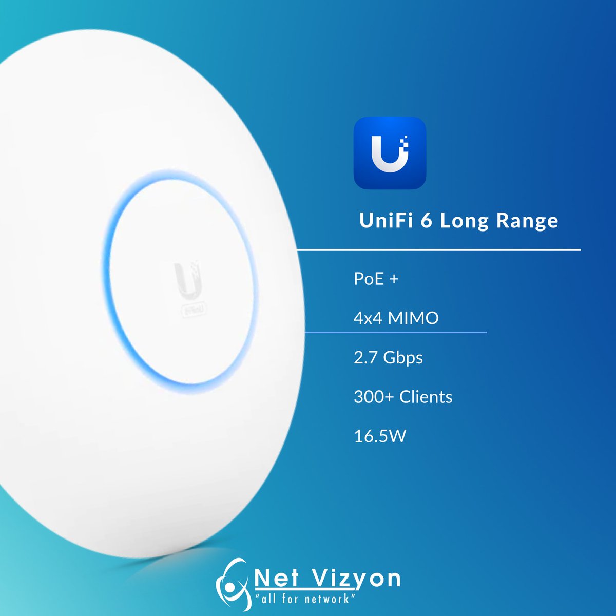 High-performance, indoor/outdoor WiFi 6 access point with extended signal range.

@ubiquiti
4mimo.com