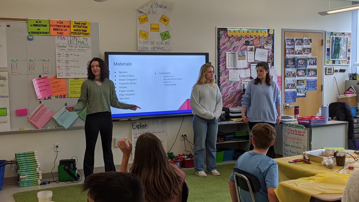 Darien_Science's tweet photo. Our @DarienHSCT Engineers wrap up the 5th Grade Oil Spill activity by leading student refections at Tokeneke School. https://t.co/0hCooVqo8Z