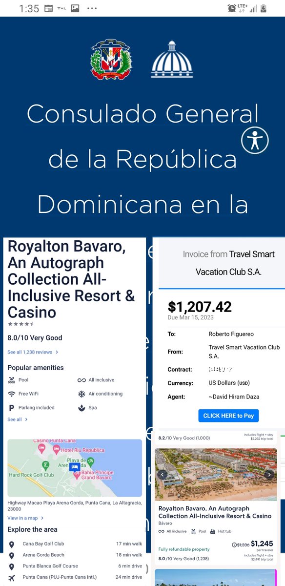 @elnuevodiariord Ayúdenme a denuciar el hotel @royaltonbavaro que se quedaron con mi dinero.  Le pague $2,300 dolares por plan de #travelSmart y no me dejan visitarlos en servicio de reserva.  Me exigen que pague mas sin ningun servicio ejercitando.   es delinquencia de una cadena de lujo.