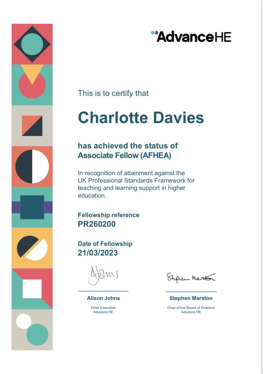 Extremely happy to have confirmation that I am now an Associate Fellow of @AdvanceHE 🥳 #CPD #alwayslearning #teachingandlearning #highereducation #clinicaleducation #nurse