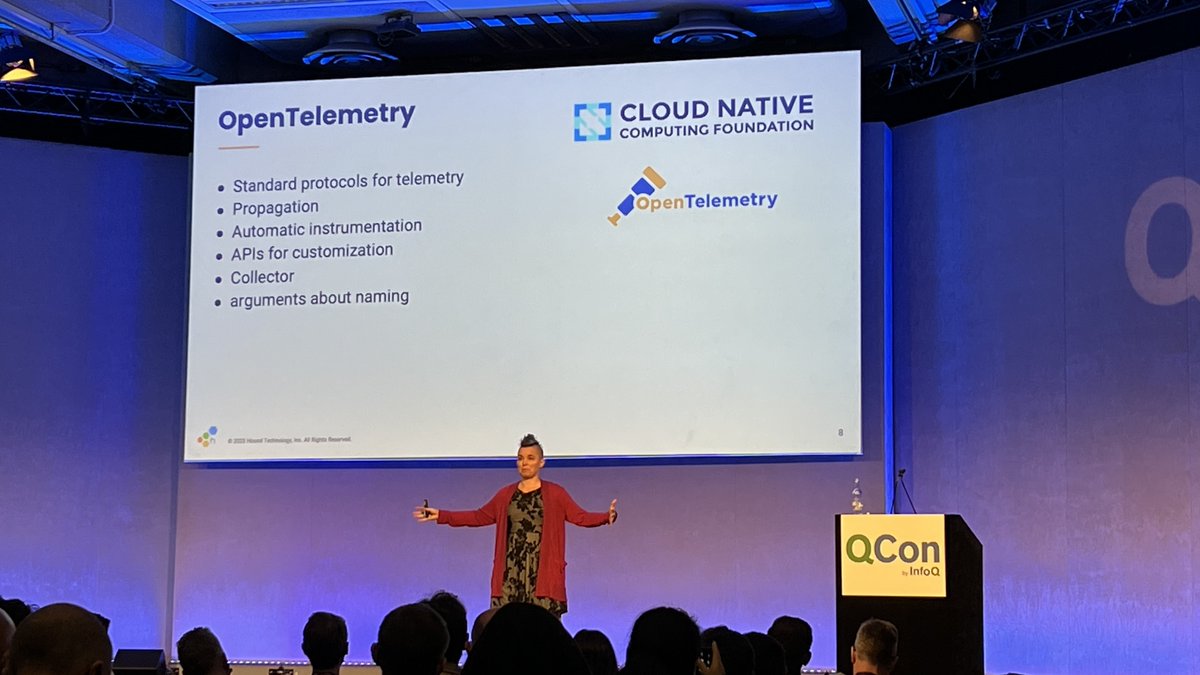 OpenTelemetry standards in observability helps engineering teams win  🏆

@jessitron from @honeycombio giving us an honest overview of @opentelemetry challenges and the massive benefits when trying to tame the trace @qconlondon #QConLondon