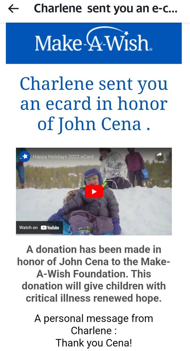 2_Dog_Mom's tweet photo. @JohnCena I made a donation to @MakeAWish in your honor! Thank you! #JohnCena https://t.co/fhjlr3zSQK