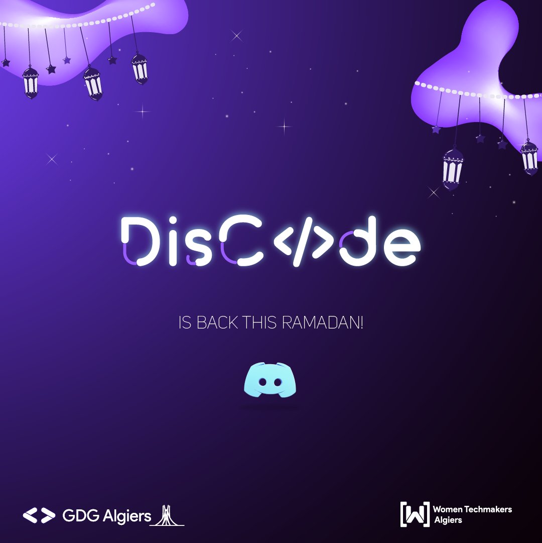 AlgiersWTM's tweet photo. 🔥Ready for a new challenge? Discode is back with more puzzles, and more excitement than ever before. Join our weekly coding competition series on Discord and test your skills against other talented coders. Don't miss out!
#gdg #wtm #gdgAlgiers #wtmAlgiers #DisCode #ClashofCode https://t.co/foJvuvuWVi