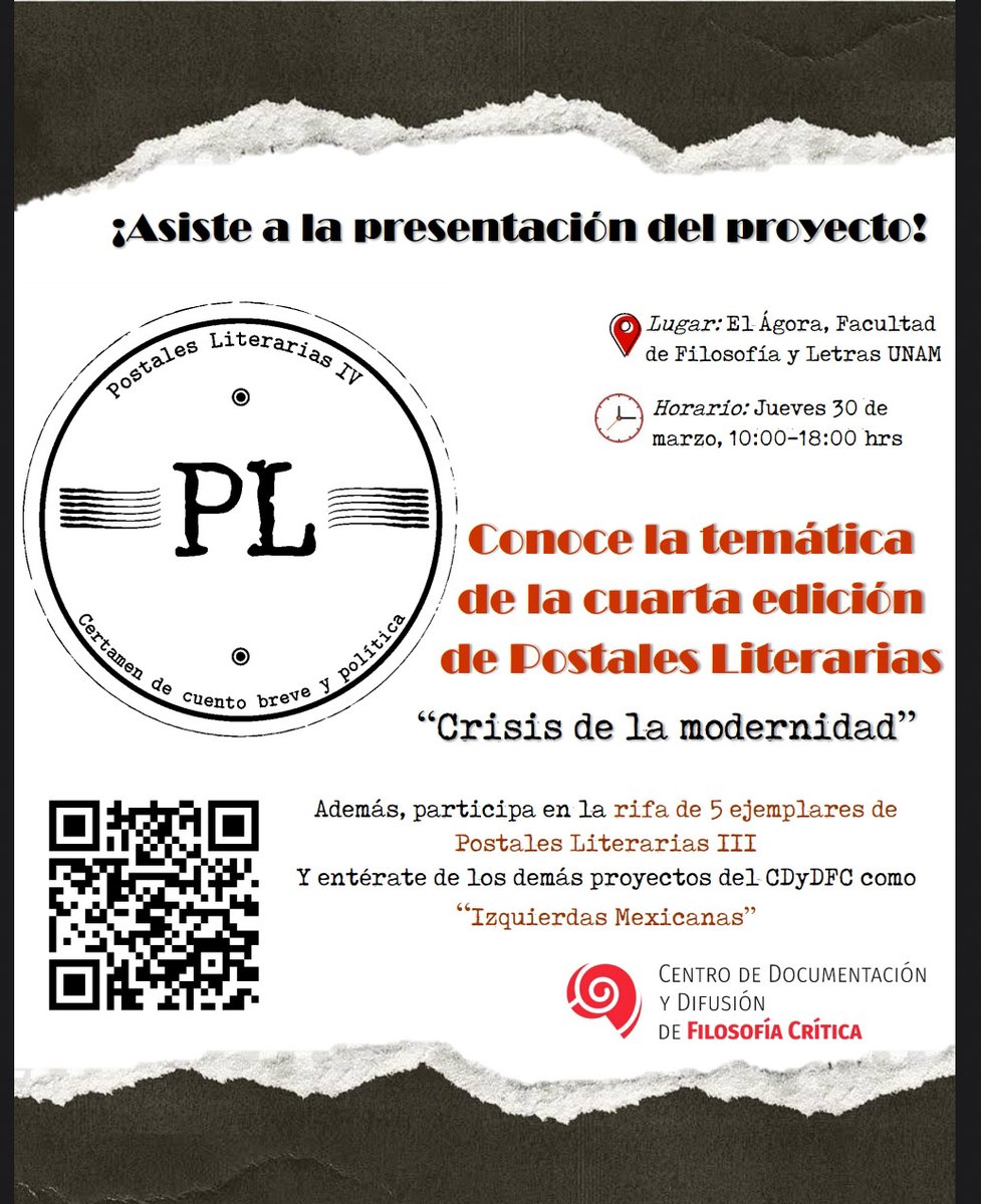 Postaliteraria's tweet photo. El día jueves en la FFyL- UNAM.

#postalesliterarias
#UNAM 
#Cuentobreve
#literaturaypolítica
#certamenliterario https://t.co/KPXOuL7e5l