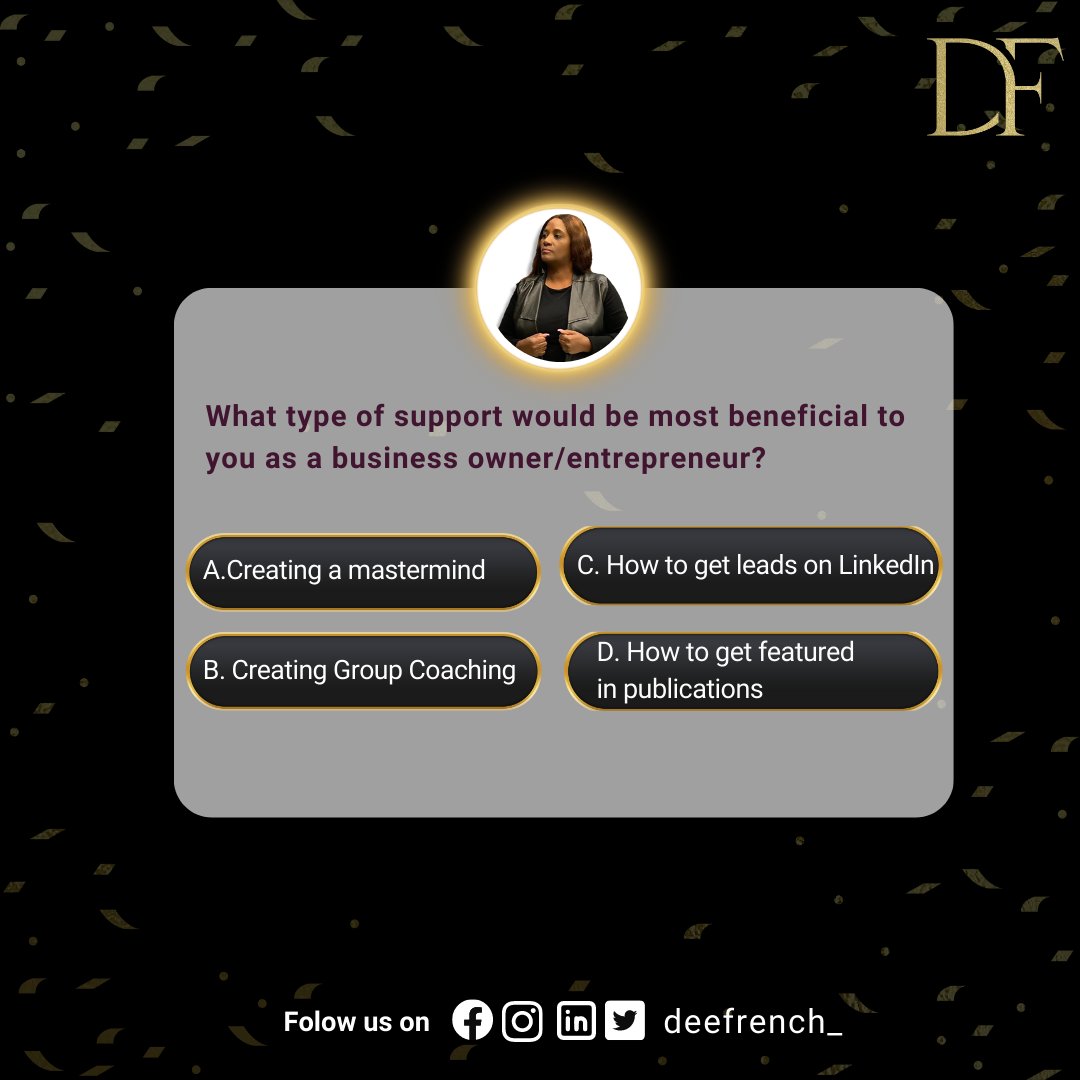 deefrench_'s tweet photo. Join the conversation and let us know what support would benefit you most as a business owner/entrepreneur! 
Share your thoughts using the hashtags #BusinessSupport #Entrepreneurship and tag your fellow business owners to get their input. Let's discuss the options: https://t.co/wuiVZNzh69