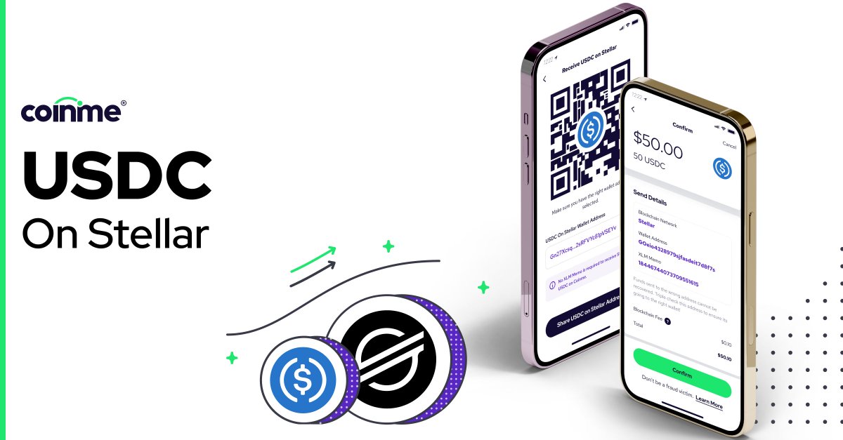 Coinme's tweet photo. Coinme's cash access to stablecoins allows anyone to participate in the digital economy.
With #USDC on Stellar, users will benefit from sending USDC on one of the most efficient blockchains.
#CashToUSDC #StellarIRL @StellarOrg @circle
Read more:
https://t.co/xhRPlv3siy https://t.co/gJc5iac4WD