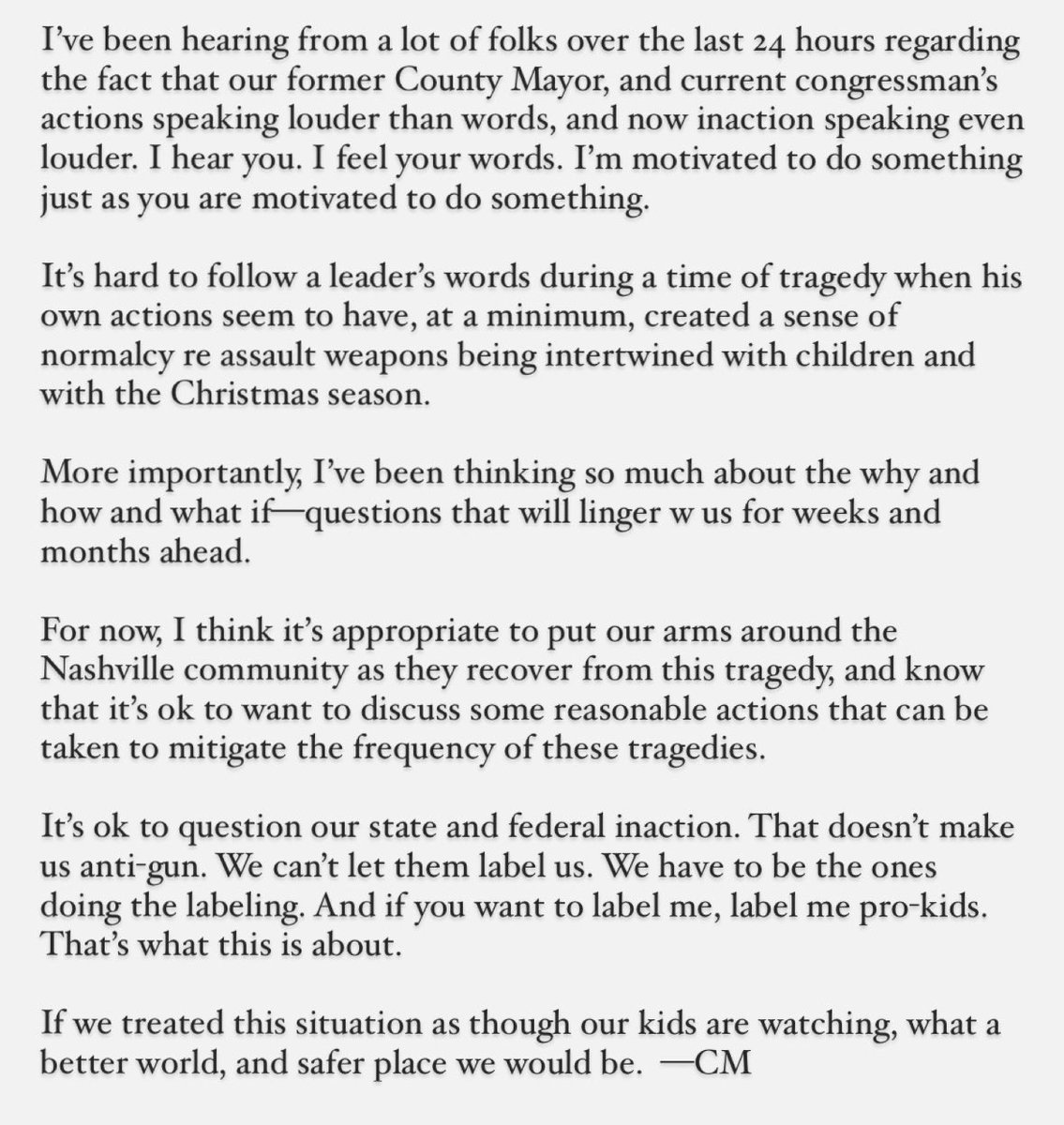 My own words. 
As a dad. 
Not as a Mayor. ⬇️