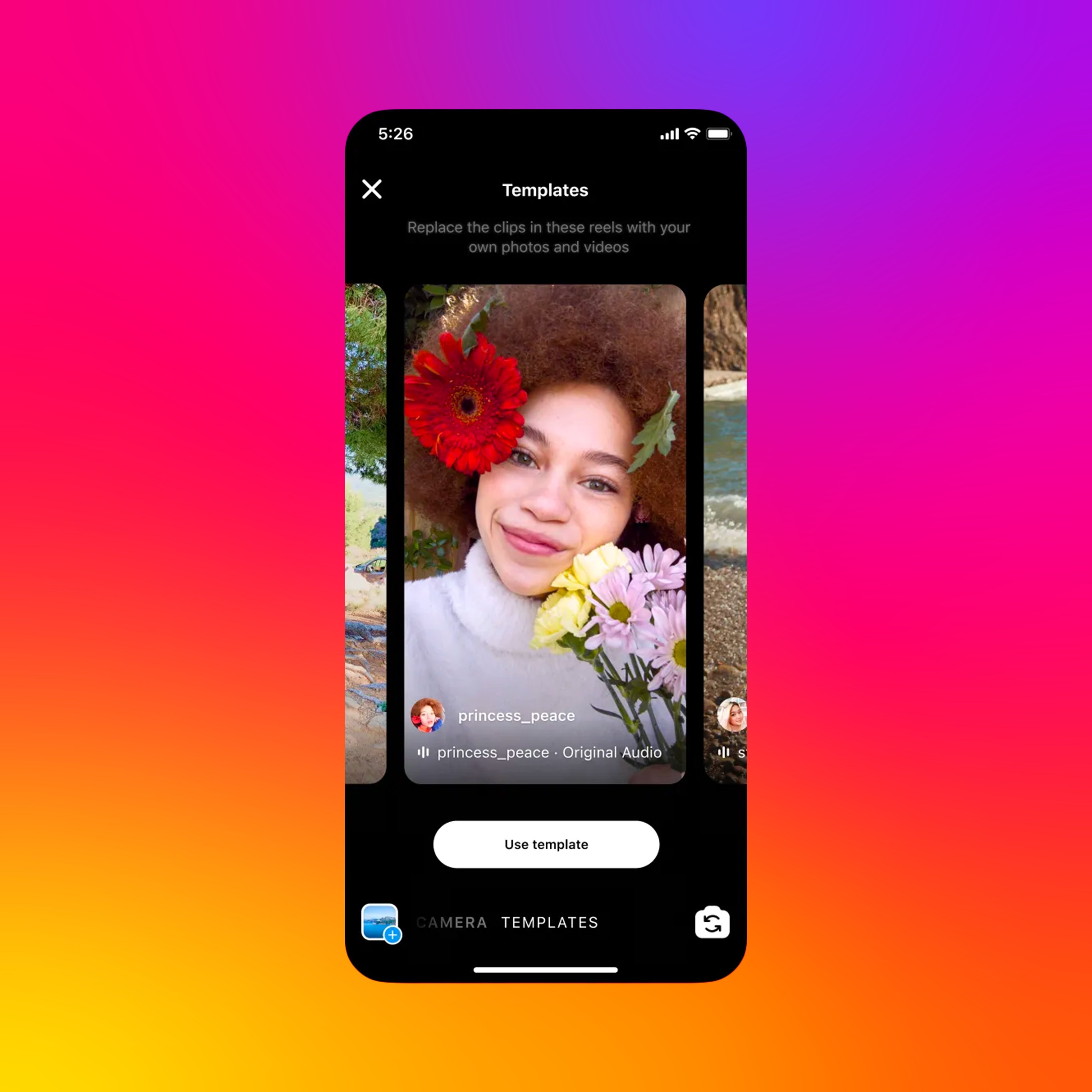 Instagram on X: 5. Try out ✨ Reels Templates ✨ if you want to make Reels  but don't know where to start. Head to Reels tab → tap camera icon (top  right)