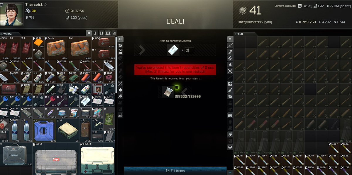 BarryBucketz's tweet photo. This CHANGE for LABS ACCESS CARDS is ABSOLUTELY MASSIVE. TWO KEYCARDS from THERAPIST 🤘🏽

@bstategames 

#EFT 
#EscapefromTarkov https://t.co/rVogdmnm6T