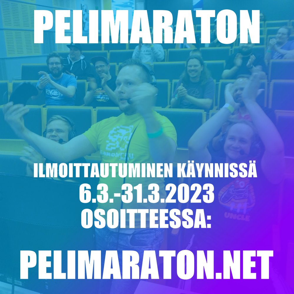 pelimaraton's tweet photo. #Pelimaraton ilmoittautuminen auki vielä tämän viikon perjantaihin, eli 31.3. saakka! ⭐️ Muista ilmoittautua osoitteessa: https://t.co/AxrpPvigoX. Itse tapahtuma-aika onkin sitten 9.-11.6.2023. 🤩🕹️
#Pelimaraton2023 #Oulu #Technopolis #Hopery https://t.co/Ml9J6gDleq