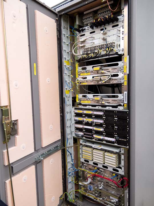 2g_gsm's tweet image. Orange transmission cab from 2012, during the early days of Ethernet radio backhaul testing. Unit at top is power distribution for Forem mast head amplifiers. Below this are NEC microwave radios, the bottom unit, below DDF &amp;amp; ADF, is the radio on test #2G #GSM #historyoftechnology