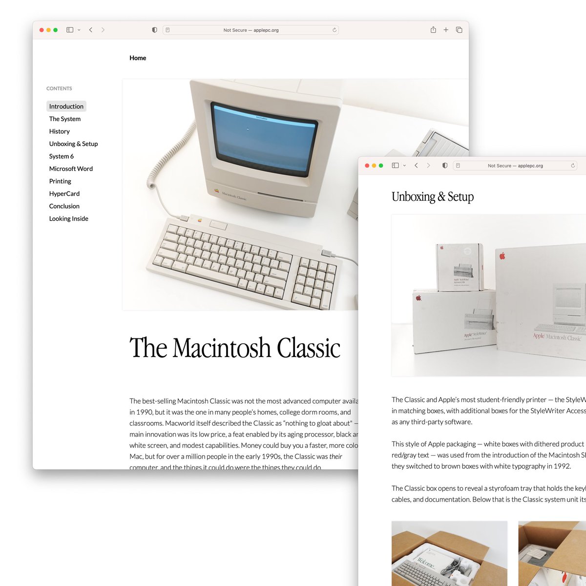 andrewwatterson's tweet photo. Wrote a deep dive into one of my favorite vintage Macs, the Macintosh Classic! A first shot at showing off my collection! https://t.co/Gu9UZfngQE #marchintosh https://t.co/Qjjmr4EBt0
