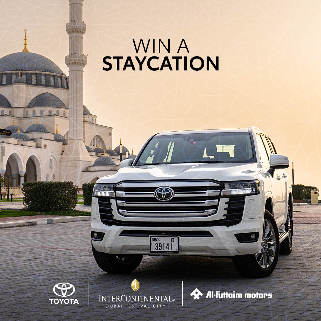 Toyota_UAE's tweet photo. Get a chance to win a staycation at the Intercontinental Dubai Festival City, to participate follow the below:
1. Share with us your favorite Toyota memory
2. Tag two friends
#Ramadan #Competition #ToyotaUAE #Toyota #LC300 #LandCruiser #InterconDFC #Intercon https://t.co/Us3rpUb2JU