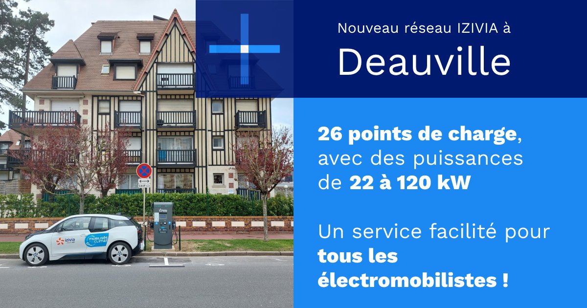🤝 C’est officiel <a href="/Izivia/">IZIVIA</a> et <a href="/Demeter_im/">Demeter</a>   investissent dans le déploiement d’un nouveau réseau de recharge à <a href="/DeauvilleFr/">Deauville</a> 
🔌 26 nouveaux points de charge de 22kW à 120kW dont les ¾ sont déjà installés

Envie d'en savoir plus ? lnkd.in/ePwAwV7M