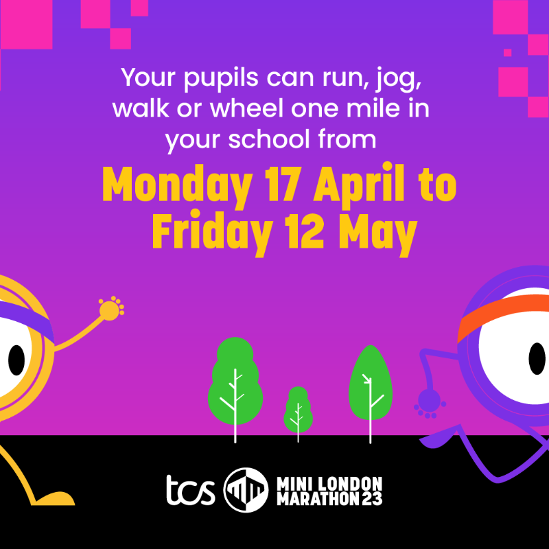 LondonMarathon's tweet photo. 𝘾𝘼𝙇𝙇𝙄𝙉𝙂 𝘼𝙇𝙇 𝙏𝙀𝘼𝘾𝙃𝙀𝙍𝙎 📚

Don't miss the chance to get your school involved in a new @GWR title attempt by taking on the 2023 TCS Mini London Marathon in schools! 

Click below for more info and to sign your pupils up 🔗

#MiniLondonMarathon #LondonMarathon