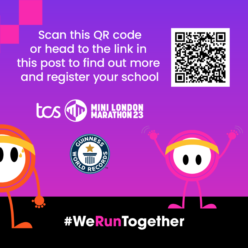 LondonMarathon's tweet photo. 𝘾𝘼𝙇𝙇𝙄𝙉𝙂 𝘼𝙇𝙇 𝙏𝙀𝘼𝘾𝙃𝙀𝙍𝙎 📚

Don't miss the chance to get your school involved in a new @GWR title attempt by taking on the 2023 TCS Mini London Marathon in schools! 

Click below for more info and to sign your pupils up 🔗

#MiniLondonMarathon #LondonMarathon