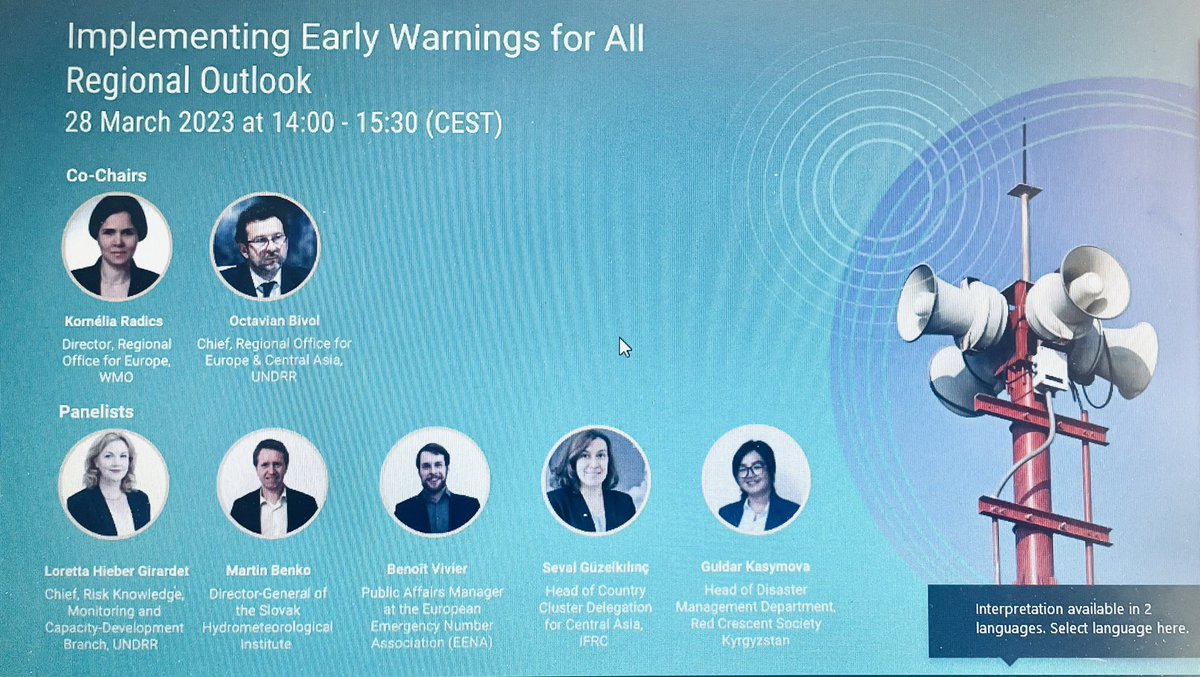Early warning systems help communities prepare for extreme weather and save lives. Today participating in the side event on “Implementing Early Warning for All Regional Outlook” and presented how we are taking forward the 4th pillar on “preparedness &amp; response” in Central Asia