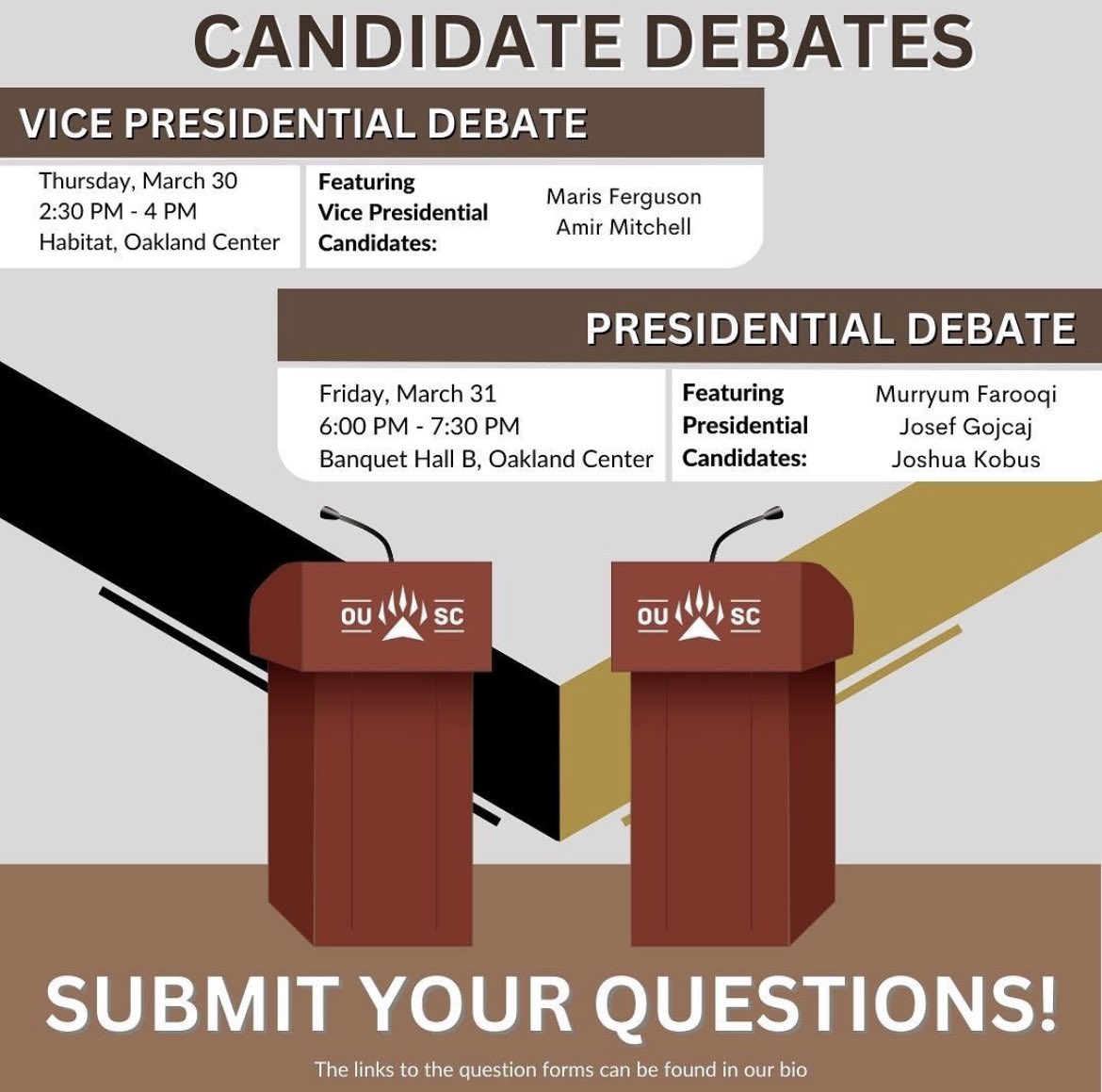 The Vice Presidential and Presidential Debates are coming up this week! Ask the candidates questions at the link in our bio and come watch the debates on Thursday and Friday!