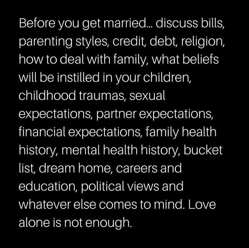 Before you get married...