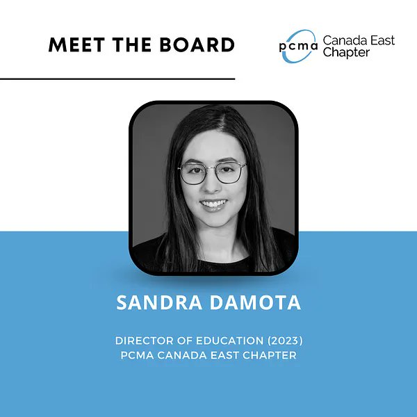 Meet Sandra Damota, CMP, Board Member of PCMA Canada East Chapter and Director of Operations and Client Relations of aNd Logistix Inc. 'Becoming a member of PCMA CE has been one of the most influential decisions I’ve made for my career.' #PCMA #PCMACE #EventProfs #MeetingProfs