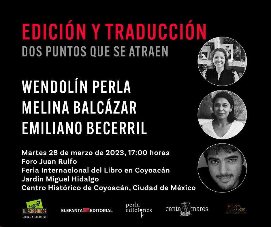 ¡Acompáñennos HOY en esta mesa bien chida que se armó con los colegas de <a href="/ElefantaEditor/">ElefantaEditorial</a> y <a href="/CantaMares/">Canta Mares</a>! Todo en el marco de la Feria Internacional del Libro de Coyoacán 🤓📚🥰