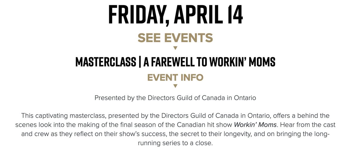 Already missing <a href="/WorkinMoms/">Workin' Moms</a>? Make sure to check out our Farewell to Workin' Moms Masterclass at the <a href="/TheCdnAcademy/">The Canadian Academy</a> Members Lounge on April 14! ✍️academy.ca/memberslounge/