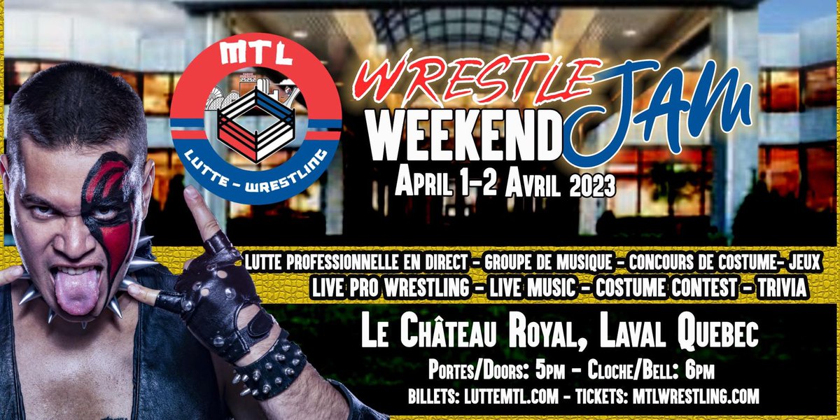 This weekend. MTL Wrestling presents WrestleJam Weekend
 🤘😈🤘 #wrestling #WrestleMania