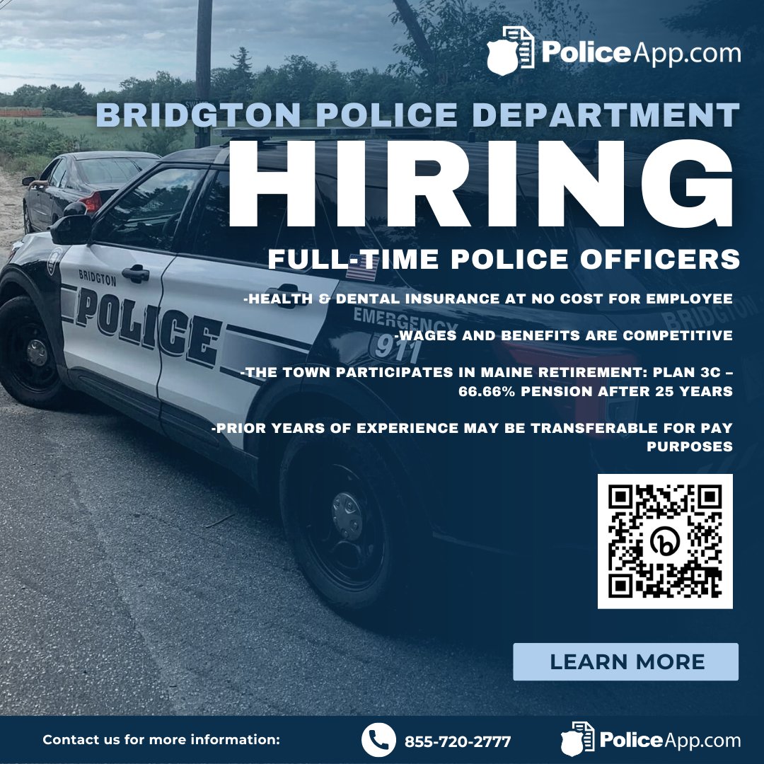 on Twitter "Bridgton Police Department, ME Now Hiring