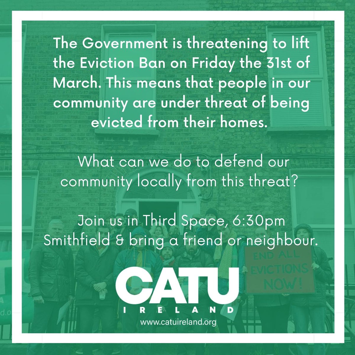 CabraCatu's tweet photo. ⚡️this day next week⚡️
join our public meeting to discuss how we can prevent the eviction ban lift from hurting our community 
Third Space Smithfield // 6:30pm // April 4th https://t.co/5EqO6ftXOy