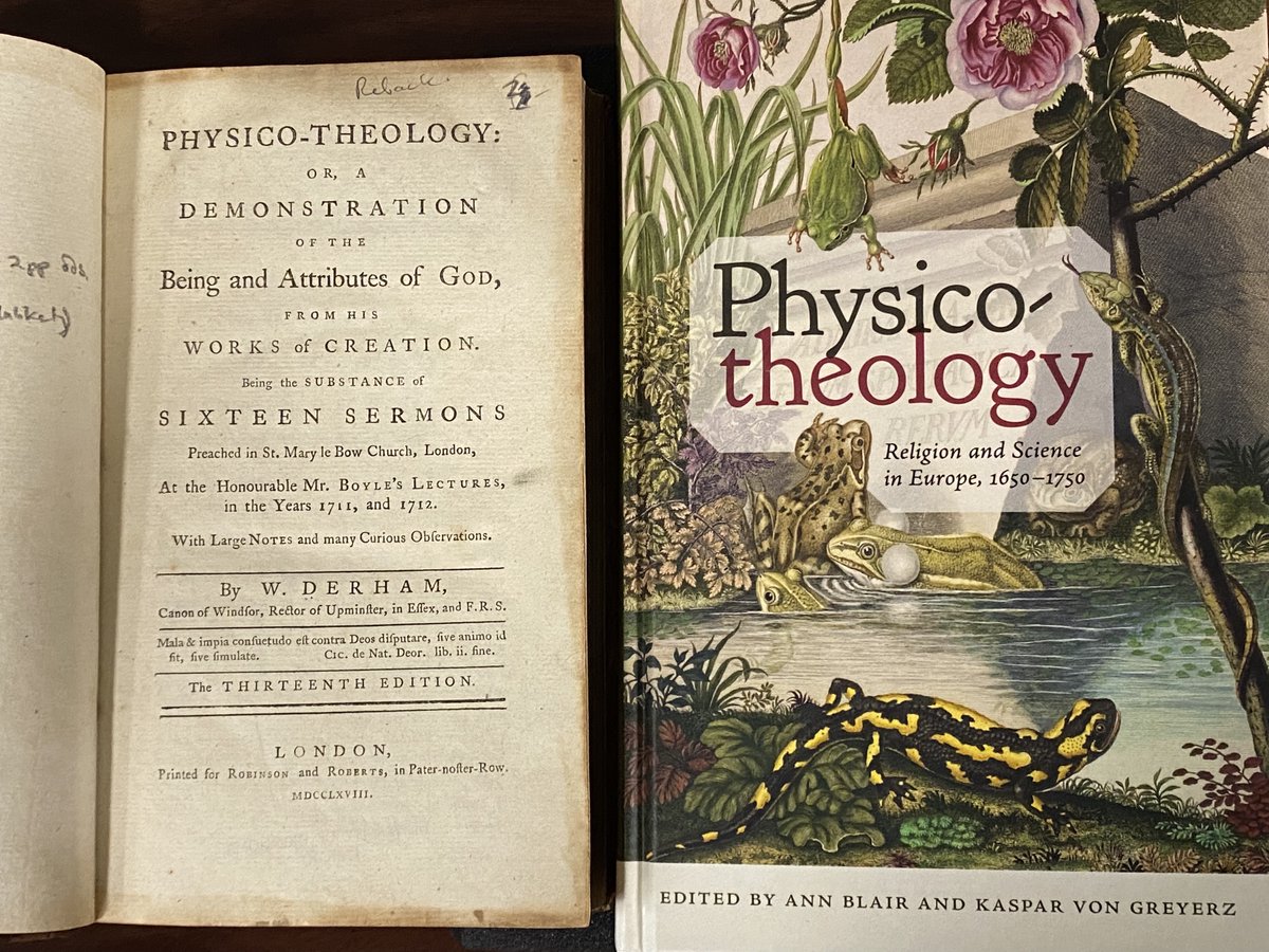 PalmeriJoAnn's tweet photo. #SpecialCollections Image-A-Day📚
Example of pairing of #PrimarySources & #SecondarySources in support of student research during a recent #SciRev class visit to the #HistSci Collections #PhysicoTheology #ScienceAndReligion https://t.co/yfoYWUxPJB