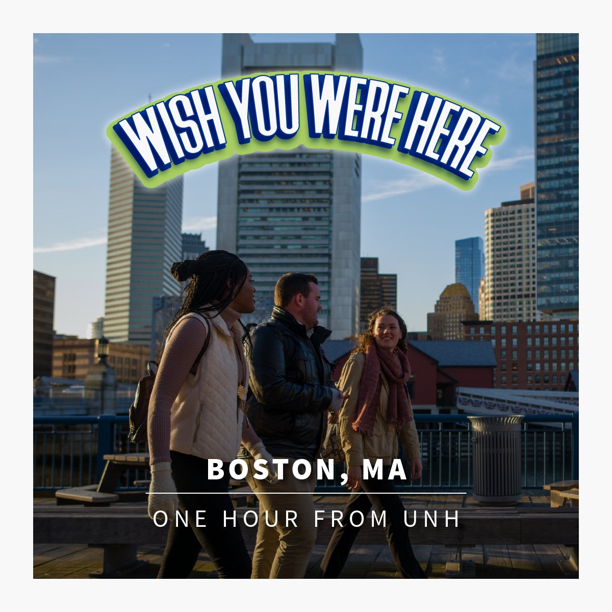 UNH is 1 Hour from Boston! Students can get there on @RideRail, located right on campus! Students love being able to visit Boston for the museums, sporting events, and internships like Semester in the City. #ThisIsUNH