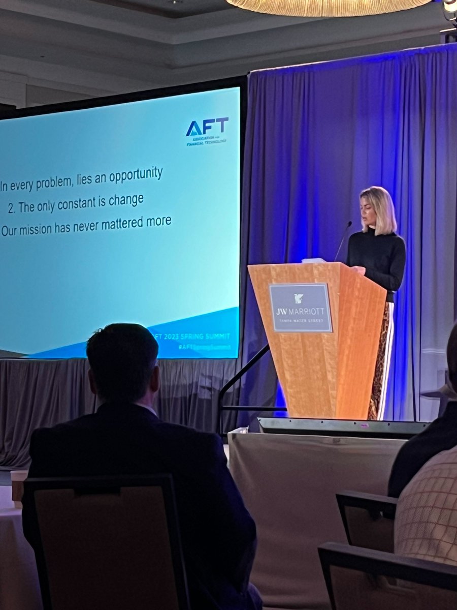 So great to see our own <a href="/karasparkey/">Kara Parkey</a> on stage as President of <a href="/AFTWeb/">AFT</a> at #AFTSpringSummit! She had a fantastic fireside chat with Frank Martire (Executive Chairman of <a href="/NCRCorporation/">NCR Corporation</a> and Chairman of the Board at CSI) yesterday.