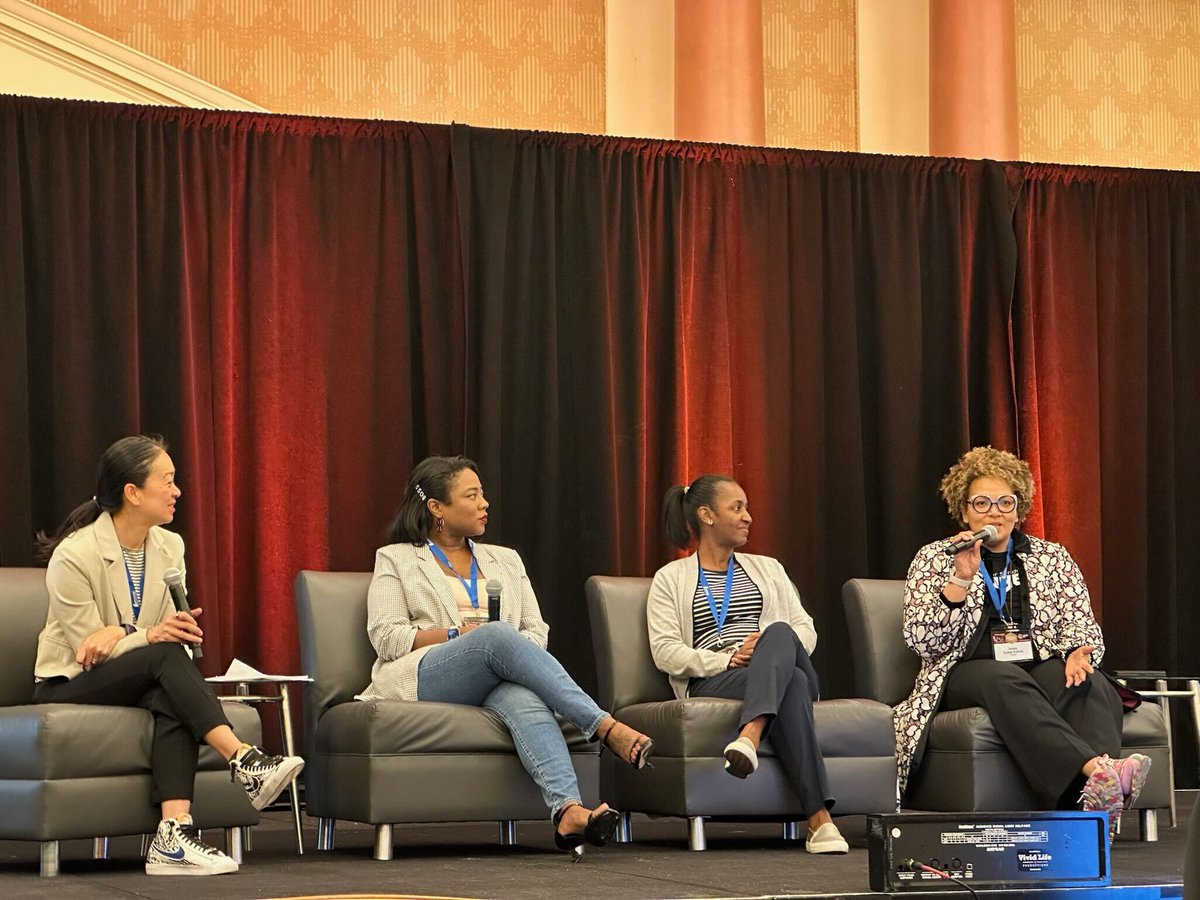 gosoundingboard's tweet image. Whenever our CEO @christineptao gets on a stage, great things happen! Here she is moderating a panel last week at #CLW on the #BrokenRung in the #LAndD space.