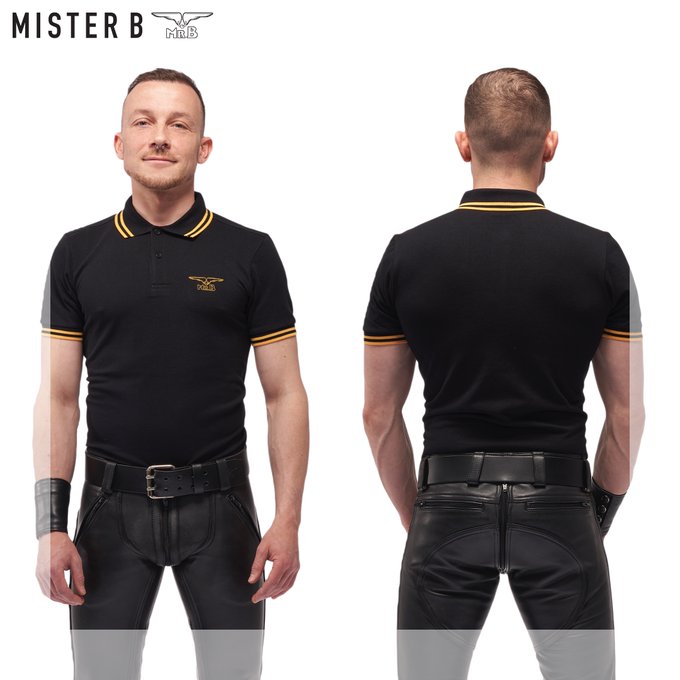 The Mister B Polo
Available with red or yellow details. 

Get the classic polo look with your Mister