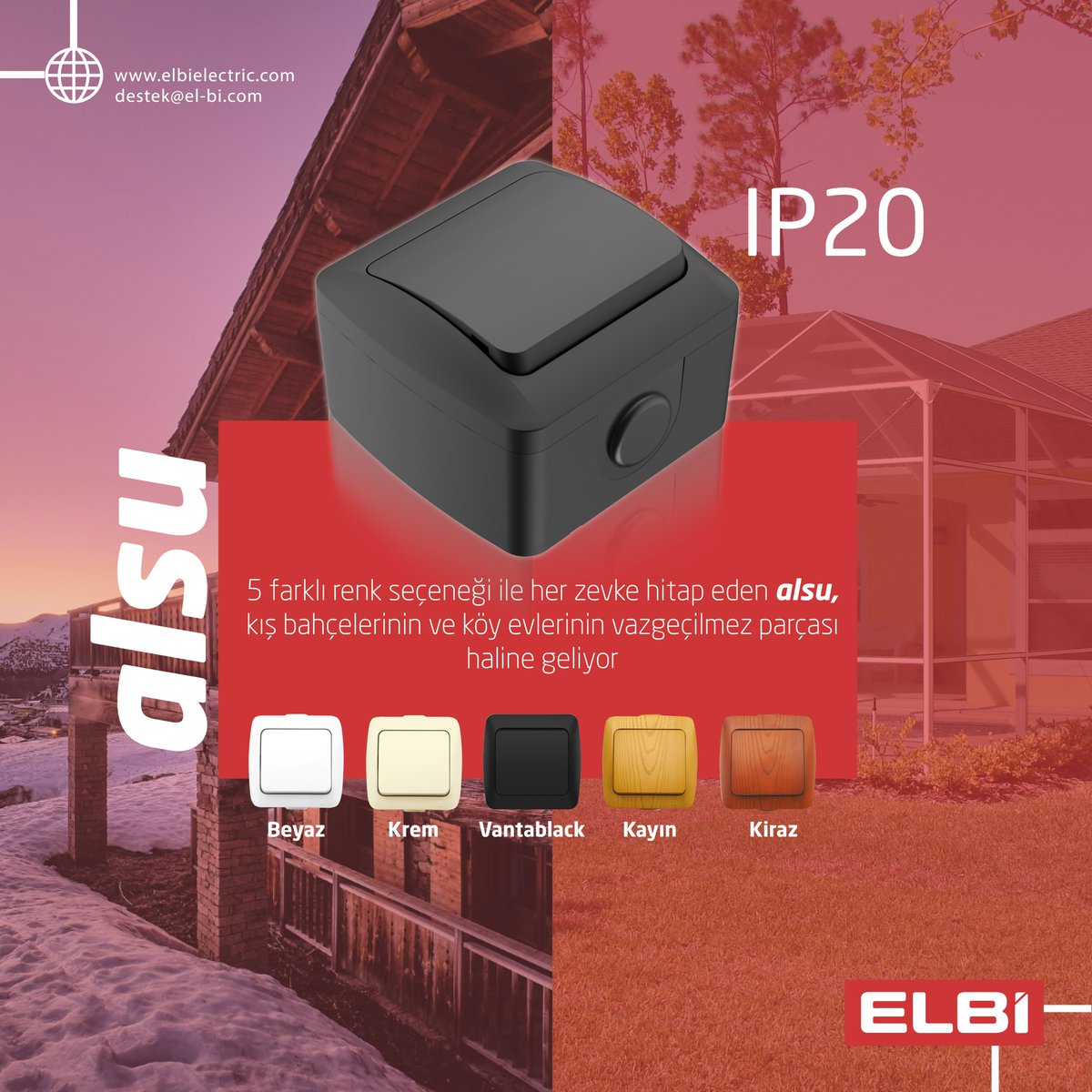 5 farklı renk seçeneği ile her zevke hitap eden Alsu, kış bahçelerinin ve köy evlerinin vazgeçilmez parçası haline geliyor.

 #anahtar #priz #elektrik #modern #minimalist #estetik #tasarım #dekorasyon #evdekorasyon  #mimar #içmimar #sıvaüstü #dekorasyonönerileri    #ıp20