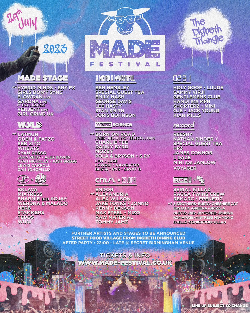 Weird Science (@weirdscience_uk) on Twitter photo Well here it is, MADE Festival number 9 โ๏ธ๐
SIGN UP NOW ๐๐ป๐ฒ๐๏ธ
made-festival.co.uk Well here it is, MADE Festival number 9 โ๏ธ๐
SIGN UP NOW ๐๐ป๐ฒ๐๏ธ
made-festival.co.uk