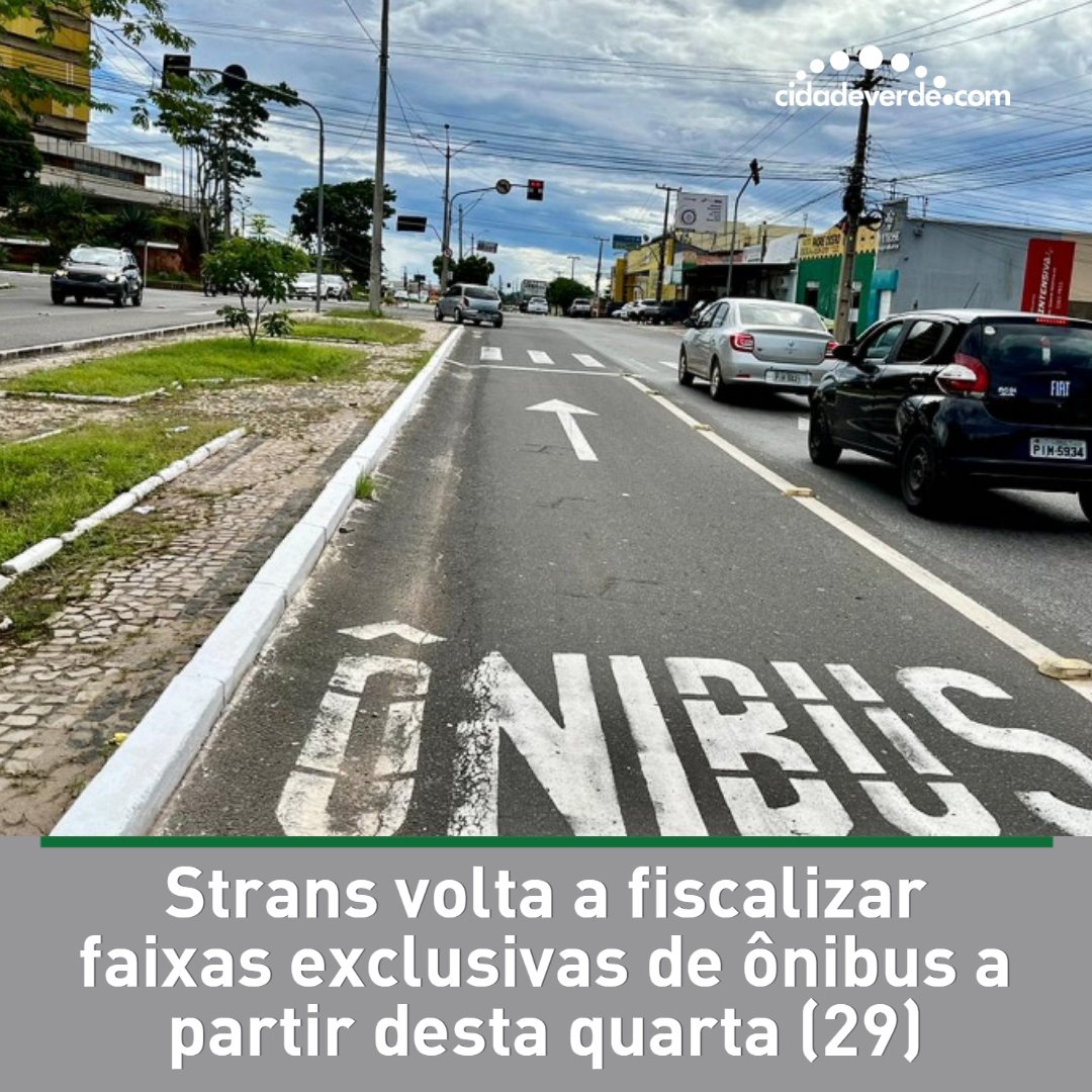 cidadeverde's tweet photo. A Superintendência Municipal de Transportes e Trânsito (Strans) voltará a fiscalizar o trânsito das faixas exclusivas e corredores de ônibus, a partir desta quarta-feira (29), nas vias e ruas de competência do Município de Teresina.
Mais no https://t.co/A0VewVz348
#strans https://t.co/LJYtgG1n8T