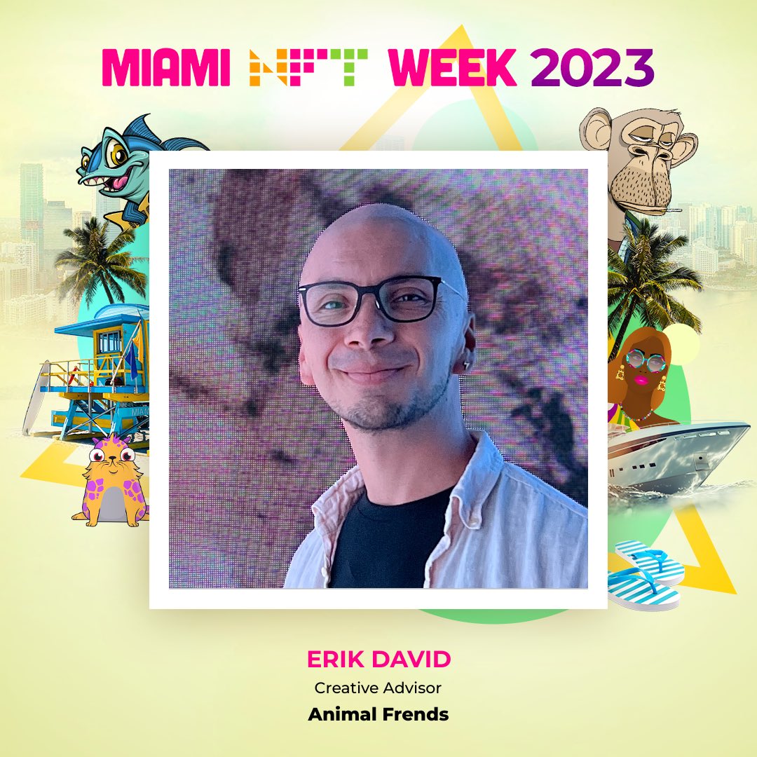 Animal Frends (@animalfrendsnft) on Twitter photo 🎉 Exciting news! ANIMAL FRENDS will be speaking at <a href="/MiamiNFTweek/">#MiamiNFTWeek</a> and our official spokesperson, <a href="/erikdavid_nft/">ErikDavid_Expansive</a>, will represent us. Follow us to stay updated and learn about our passion for animals and their well-being. #MiamiNFTWeek #Animalfrends #DigitalArt 🎉 Exciting news! ANIMAL FRENDS will be speaking at <a href="/MiamiNFTweek/">#MiamiNFTWeek</a> and our official spokesperson, <a href="/erikdavid_nft/">ErikDavid_Expansive</a>, will represent us. Follow us to stay updated and learn about our passion for animals and their well-being. #MiamiNFTWeek #Animalfrends #DigitalArt