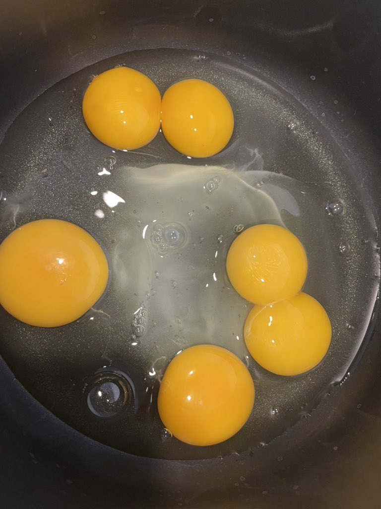 I love cracking a double yolker.