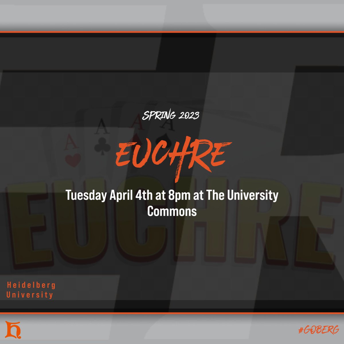 BERGIntramurals's tweet image. Come join us next Tuesday at the university commons for Euchre at 8pm. Bring a friend! First ten people will get a prize.