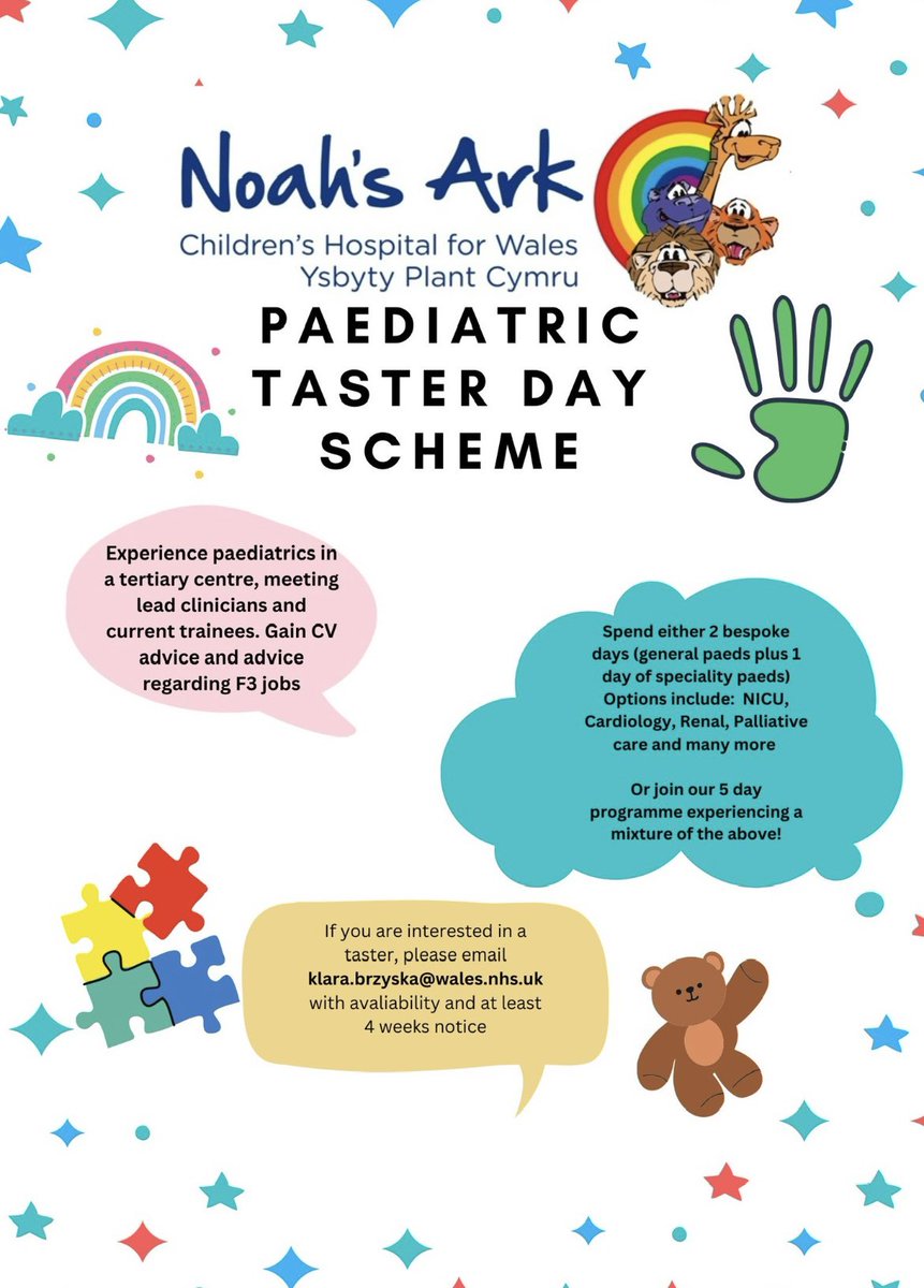 If you’re a foundation doctor in wales and want to try out paediatrics, come and join our taster scheme! Please message me for more information ☺️ #choosepaediatrics