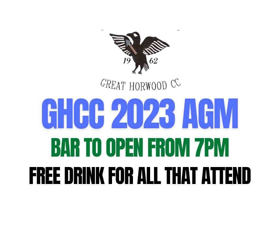 🏏🏏A MESSAGE FROM THE CHAIRMAN 🏏🏏

GHCC's AGM will take place on Thursday 30th March 2023 at 7.30pm.

Please make every effort to attend, as this is your opportunity to let us know how you would like your club to run over the coming season.

Sam Willett 
Chairman