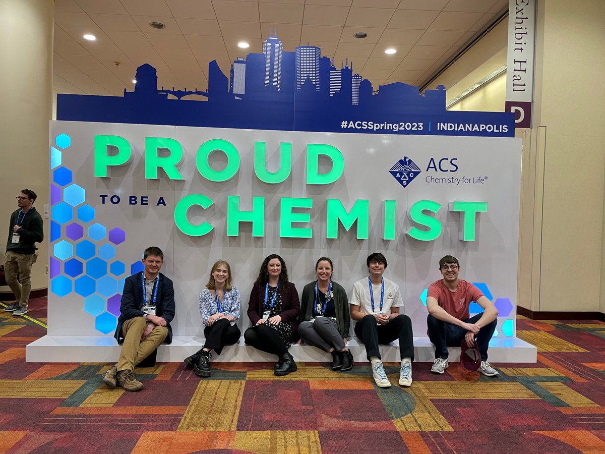(L to R) Dr. Tim Barker, Ellie Kraichely, Hannah Todd, Dr. Kate Mullaugh, Casey O'Brien, and Walker Hoisington at #ACSSpring2023 in Indianapolis!