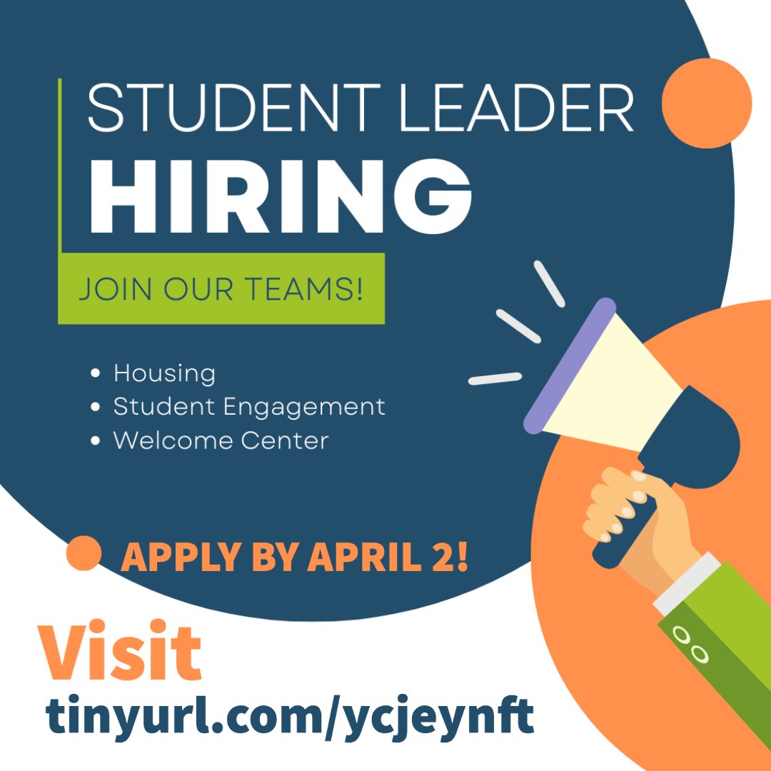 Want to have an impact on #students? Come work in Housing, Student Engagement, or the Welcome Center! Apply once and be considered for multiple positions. Visit our Student #Jobs page at bellevuecollege.edu/stupro-jobs/
Apply by Sunday, April 2!
#Hiring #WorkOnCampus #LoveYourJob #leaders
