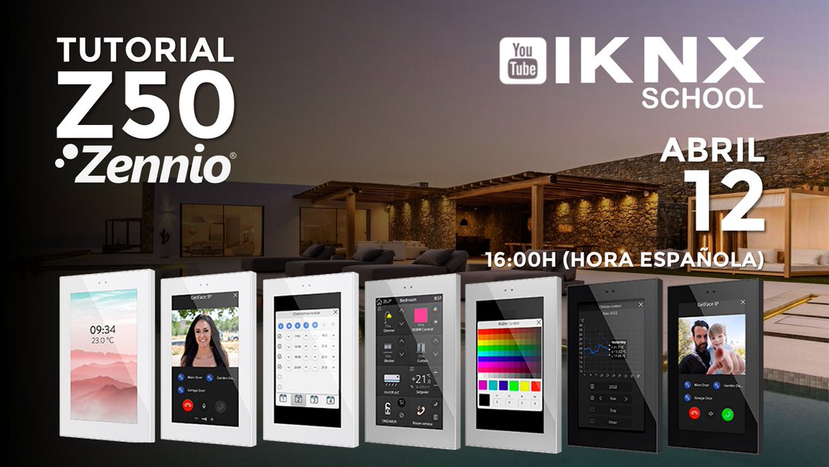 IKNXSchool's tweet photo. No te lo puedes perder el 12 de Abril. Los chicos de Zennio estarán durante el estreno atendiendo el chat en directo a todas vuestras preguntas. Activa la notificación de aviso del tutorial y no te lo pierdas:
https://t.co/gCGG9FSpRh
@Zennio_en @ZennioSpain https://t.co/D0YfLub0nE